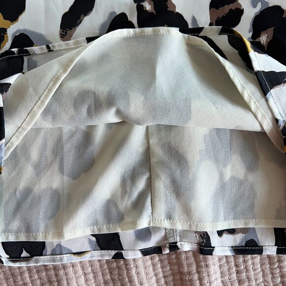 Revolve Super Down Slip Dress Women White Black Small Animal Print V Neck Lined - Picture 12 of 16